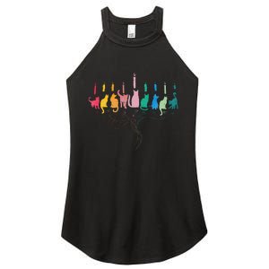 Funny Hanukkah Cat Menorah Meowzel Hanukat Jewish Chanukah Women's Perfect Tri Rocker Tank