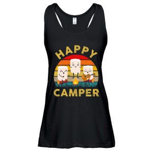 Funny Happy Cute Marshmallow Camper Bonfire Ladies Essential Flowy Tank