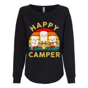 Funny Happy Cute Marshmallow Camper Bonfire Womens California Wash Sweatshirt