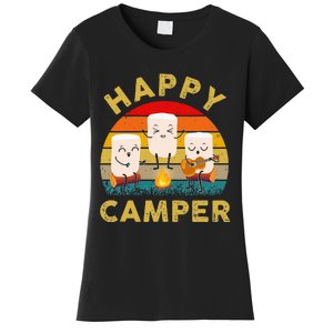 Funny Happy Cute Marshmallow Camper Bonfire Women's T-Shirt