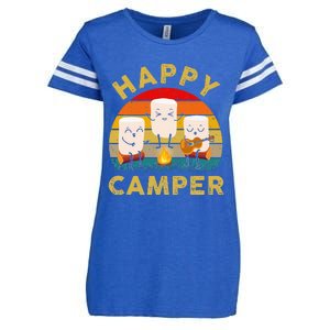 Funny Happy Cute Marshmallow Camper Bonfire Enza Ladies Jersey Football T-Shirt