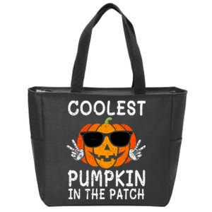 Funny Halloween Coolest Pumpkin In The Patch Glasses Gift Zip Tote Bag