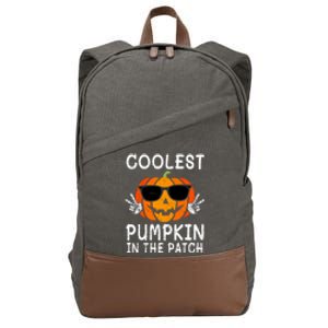 Funny Halloween Coolest Pumpkin In The Patch Glasses Gift Cotton Canvas Backpack