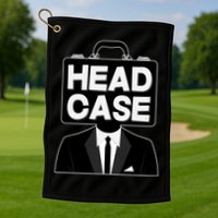 Funny Head Case Man Golf Towel