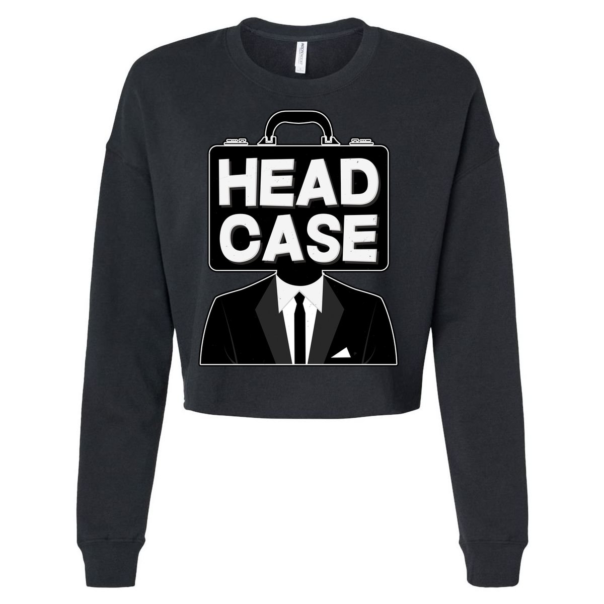 Funny Head Case Man Cropped Pullover Crew