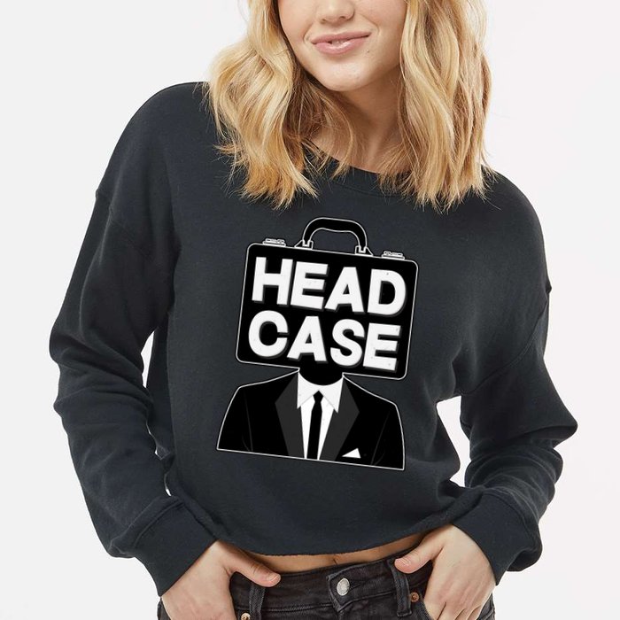 Funny Head Case Man Cropped Pullover Crew