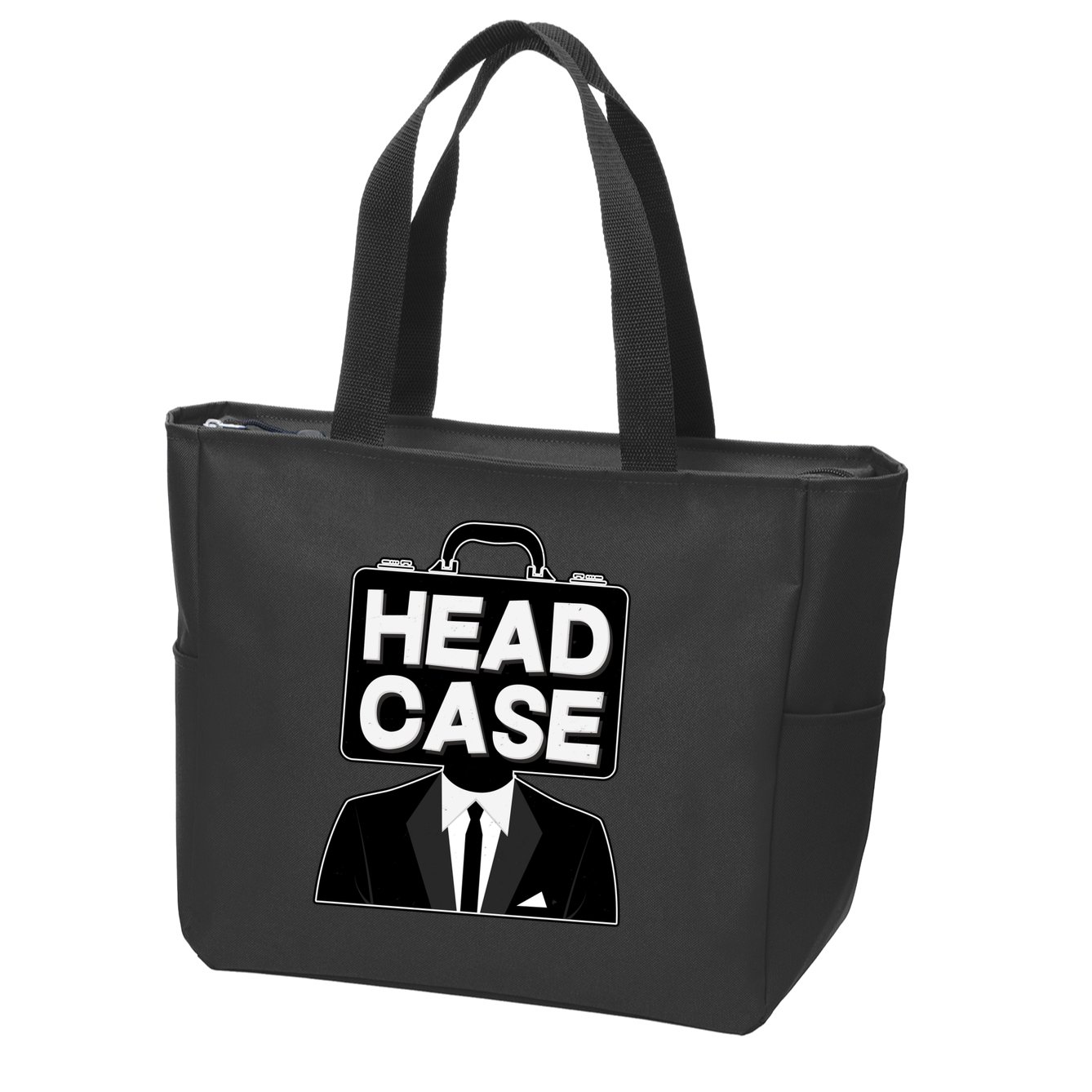 Funny Head Case Man Zip Tote Bag