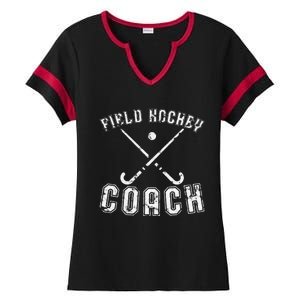 Field Hockey Coach Gifts Distressed Field Hockey Coach Ladies Halftime Notch Neck Tee