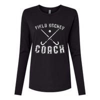 Field Hockey Coach Gifts Distressed Field Hockey Coach Womens Cotton Relaxed Long Sleeve T-Shirt