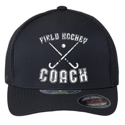 Field Hockey Coach Gifts Distressed Field Hockey Coach Flexfit Unipanel Trucker Cap