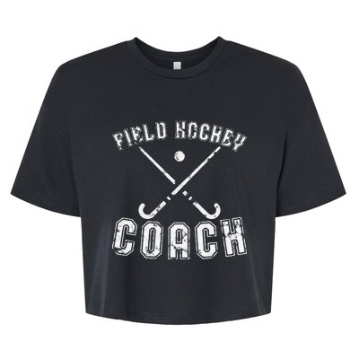 Field Hockey Coach Gifts Distressed Field Hockey Coach Bella+Canvas Jersey Crop Tee