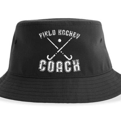 Field Hockey Coach Gifts Distressed Field Hockey Coach Sustainable Bucket Hat