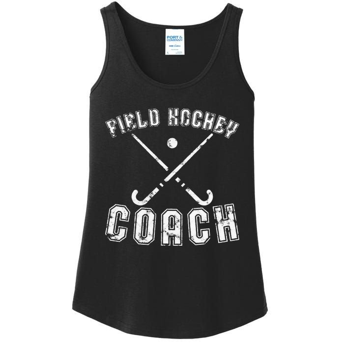 Field Hockey Coach Gifts Distressed Field Hockey Coach Ladies Essential Tank