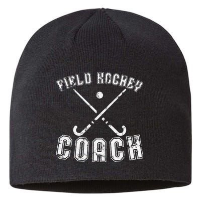 Field Hockey Coach Gifts Distressed Field Hockey Coach Sustainable Beanie