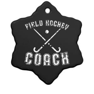 Field Hockey Coach Gifts Distressed Field Hockey Coach Ceramic Star Ornament