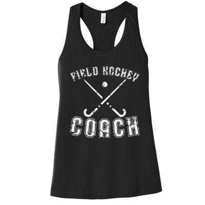 Field Hockey Coach Gifts Distressed Field Hockey Coach Women's Racerback Tank