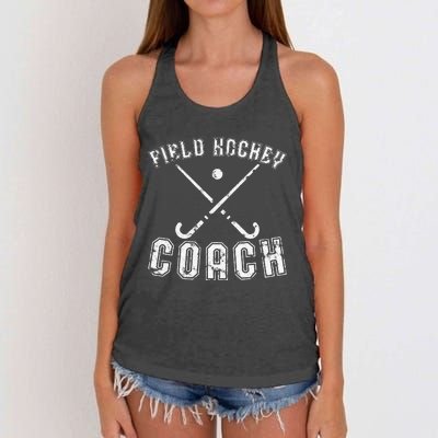 Field Hockey Coach Gifts Distressed Field Hockey Coach Women's Knotted Racerback Tank