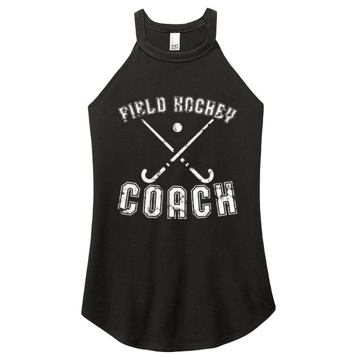 Field Hockey Coach Gifts Distressed Field Hockey Coach Women's Perfect Tri Rocker Tank