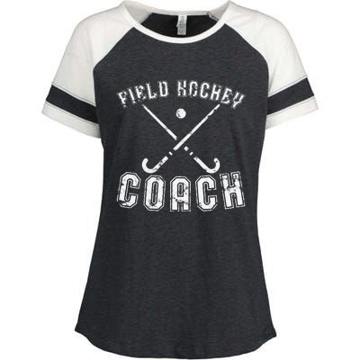 Field Hockey Coach Gifts Distressed Field Hockey Coach Enza Ladies Jersey Colorblock Tee