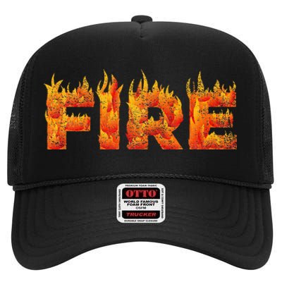 FIRE HALLOWEEN COSTUME FIRE AND ICE MATCHING COUPLES High Crown Mesh Back Trucker Hat