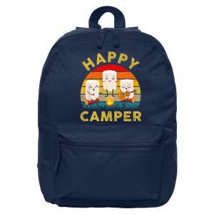 Funny Happy Cute Marshmallow Camper Bonfire 16 in Basic Backpack