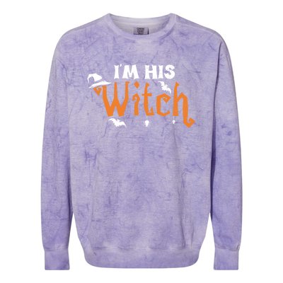 Funny Halloween Couple: Im His Witch Gift Colorblast Crewneck Sweatshirt