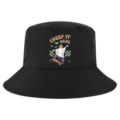 Funny Halloween Creep It Real Skater Skateboarding Ghost Cool Comfort Performance Bucket Hat
