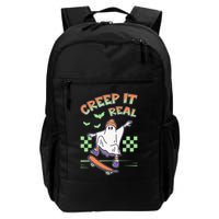 Funny Halloween Creep It Real Skater Skateboarding Ghost Backpack