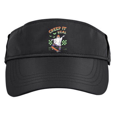 Funny Halloween Creep It Real Skater Skateboarding Ghost Adult Drive Performance Visor