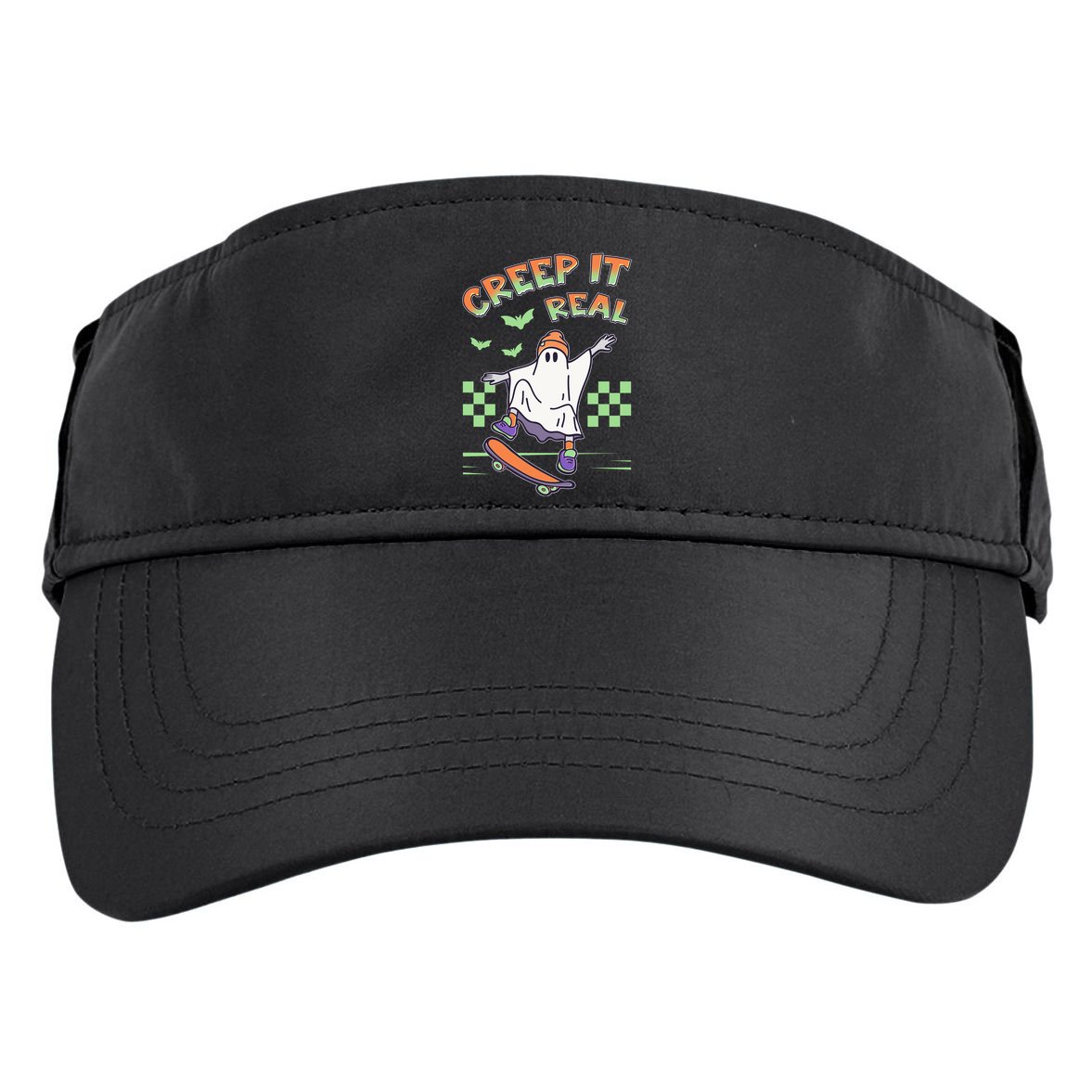 Funny Halloween Creep It Real Skater Skateboarding Ghost Adult Drive Performance Visor