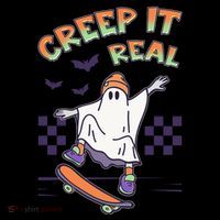 Funny Halloween Creep It Real Skater Skateboarding Ghost Mug