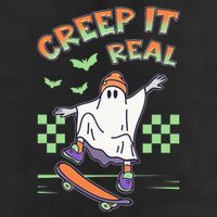 Funny Halloween Creep It Real Skater Skateboarding Ghost 15oz Campfire Ceramic Mug