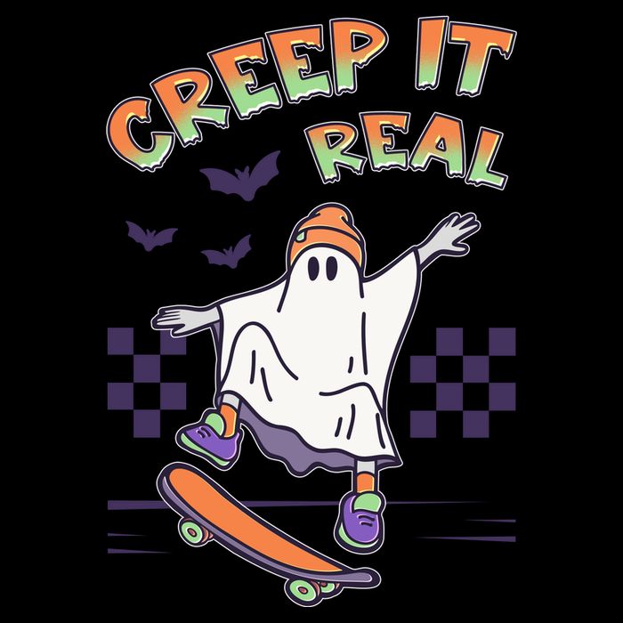 Funny Halloween Creep It Real Skater Skateboarding Ghost 16oz Travel Tumbler