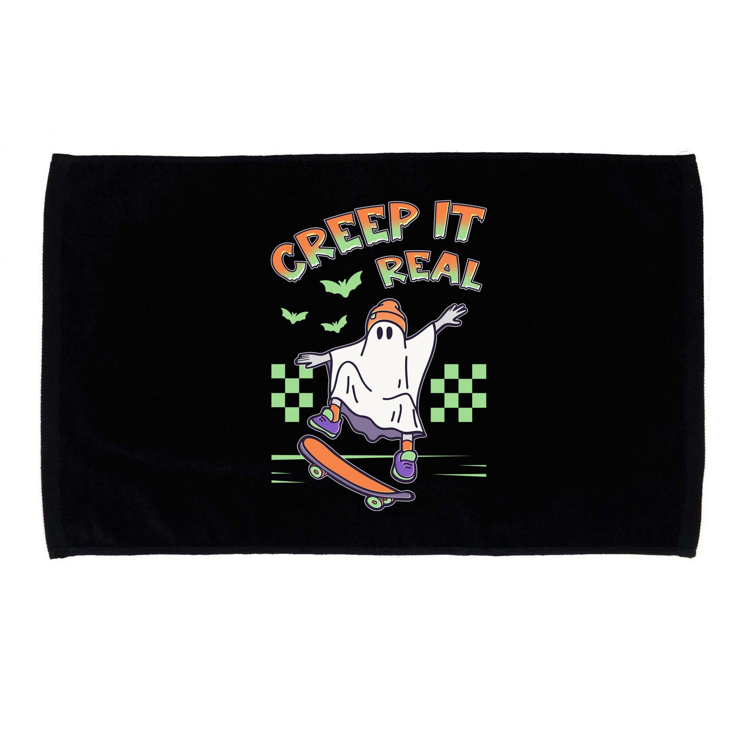 Funny Halloween Creep It Real Skater Skateboarding Ghost Microfiber Hand Towel