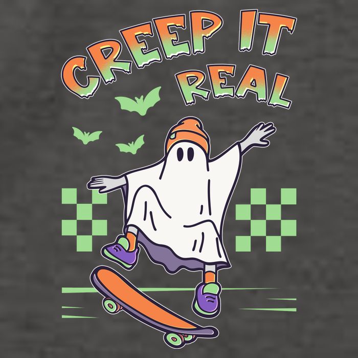 Funny Halloween Creep It Real Skater Skateboarding Ghost Vector Backpack