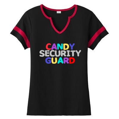 Funny Halloween, Cute Halloween, Candy Security Guard Ladies Halftime Notch Neck Tee