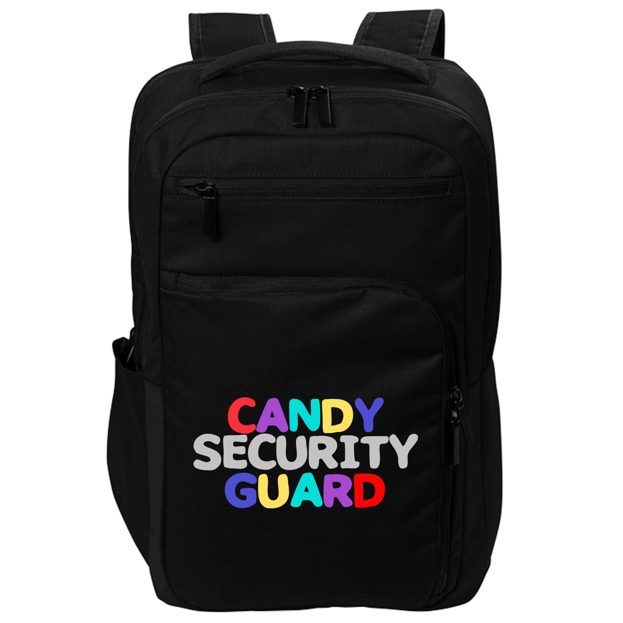 Funny Halloween, Cute Halloween, Candy Security Guard Impact Tech Backpack