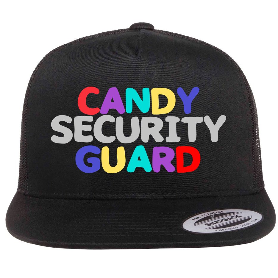 Funny Halloween, Cute Halloween, Candy Security Guard Flat Bill Trucker Hat