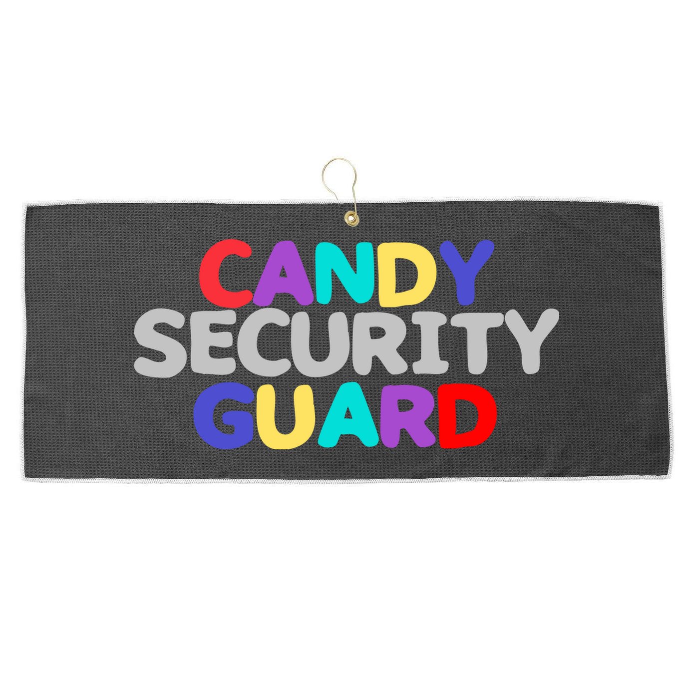 Funny Halloween, Cute Halloween, Candy Security Guard Large Microfiber Waffle Golf Towel