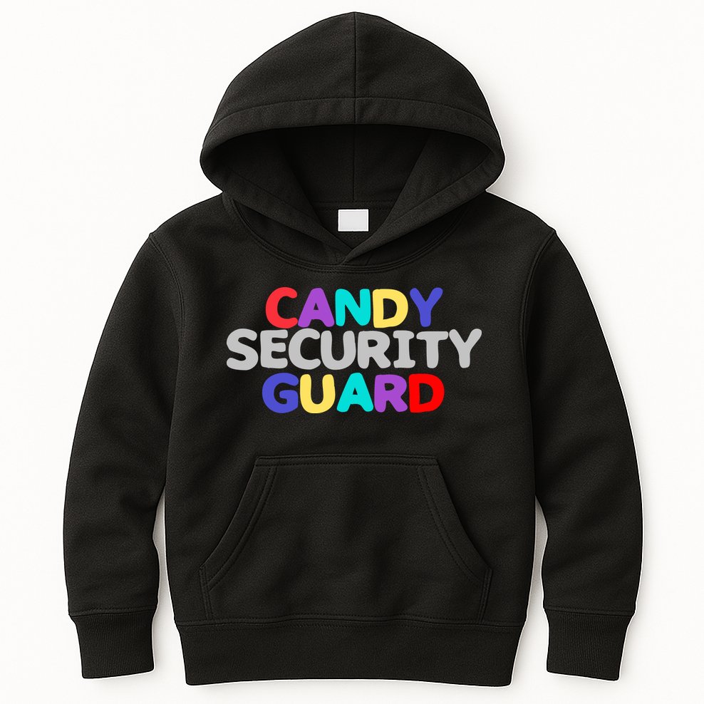 Funny Halloween, Cute Halloween, Candy Security Guard Kids Hoodie