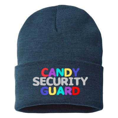 Funny Halloween, Cute Halloween, Candy Security Guard Sustainable Knit Beanie