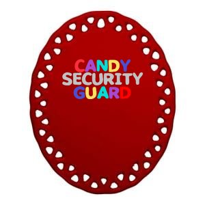 Funny Halloween, Cute Halloween, Candy Security Guard Ceramic Oval Ornament