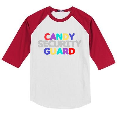 Funny Halloween, Cute Halloween, Candy Security Guard Kids Colorblock Raglan Jersey