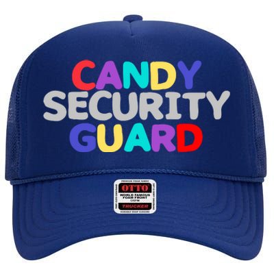 Funny Halloween, Cute Halloween, Candy Security Guard High Crown Mesh Back Trucker Hat