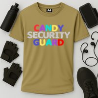Funny Halloween, Cute Halloween, Candy Security Guard Cooling Performance Crew T-Shirt