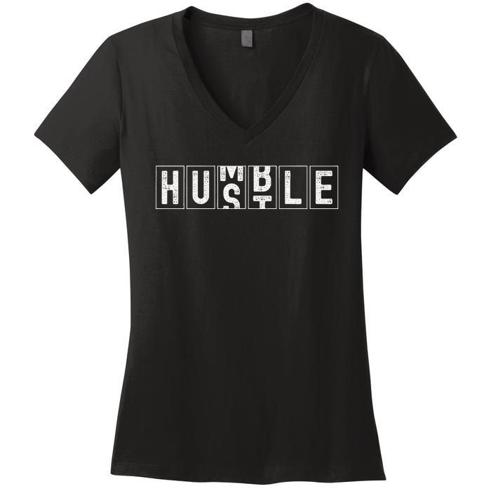 Funny Hustle Cool Humble Odometer Women's V-Neck T-Shirt