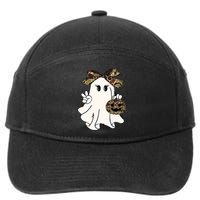 Funny Halloween Camouflage Camo Ghost Hello Hunting Season 7-Panel Snapback Hat