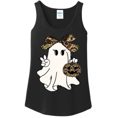 Funny Halloween Camouflage Camo Ghost Hello Hunting Season Ladies Essential Tank