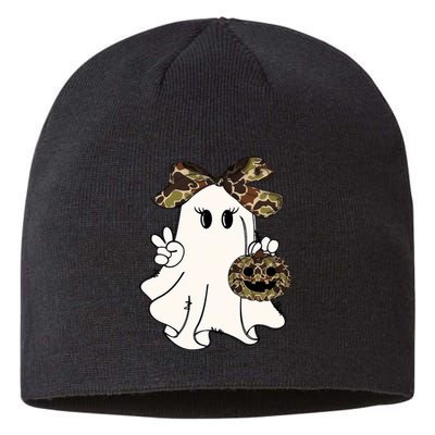 Funny Halloween Camouflage Camo Ghost Hello Hunting Season Sustainable Beanie