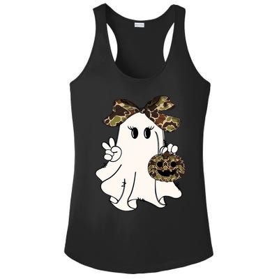 Funny Halloween Camouflage Camo Ghost Hello Hunting Season Ladies PosiCharge Competitor Racerback Tank